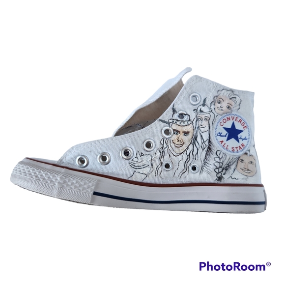 Converse All Star Chuck Taylor INSPIRED Unisex Hand-Painted Hi-Tops Women 5.5 - Picture 6 of 13